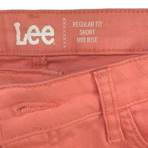 Lee pink shorts- mid rise, regular fit- size med
